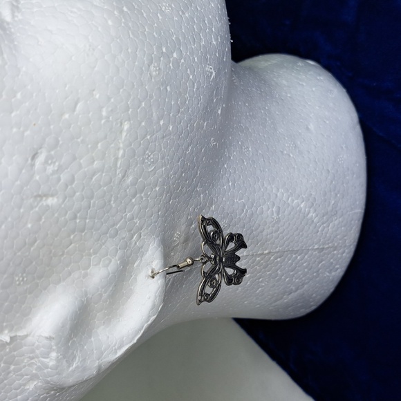 Butterfly 🦋 Sterling Silver Dangle Hook Style Earrings - Picture 13 of 15